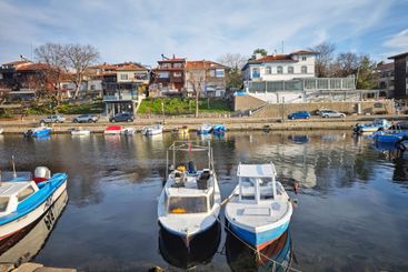 Sunset panorama of the port of Sozopol, Bulgaria
