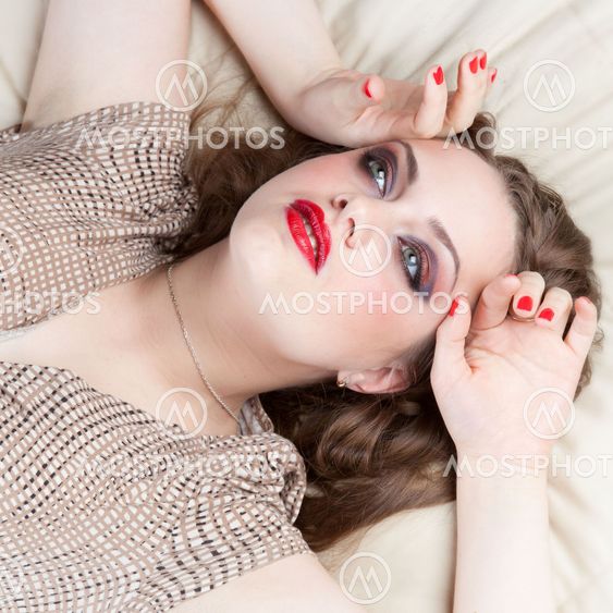 Young beautiful girl with big eyes