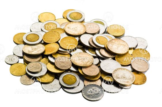 Italian lira coin close up