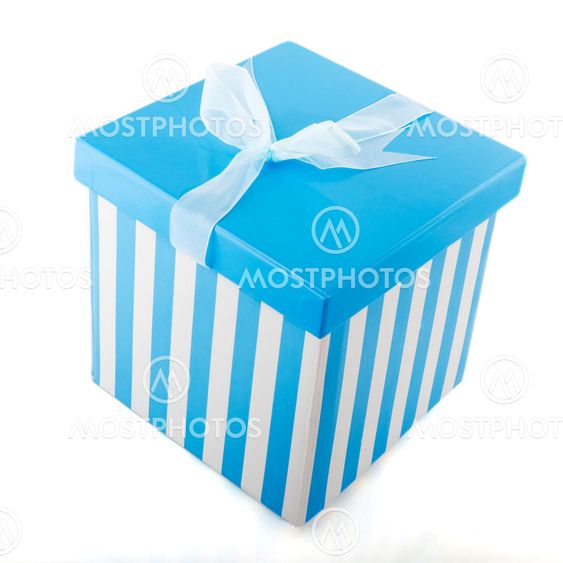 Blue striped present
