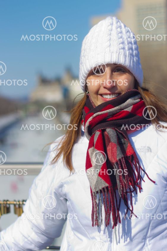 Portrait of a beautiful woman at the Ottawa Rideau Canal