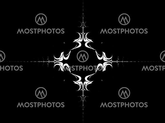 White symbol on the black background