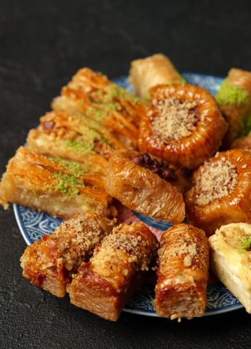 Delightful assortment of traditional pastries showcased...