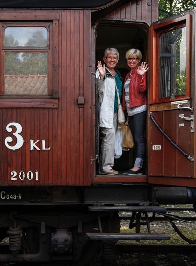 Resenärer på veterantåg