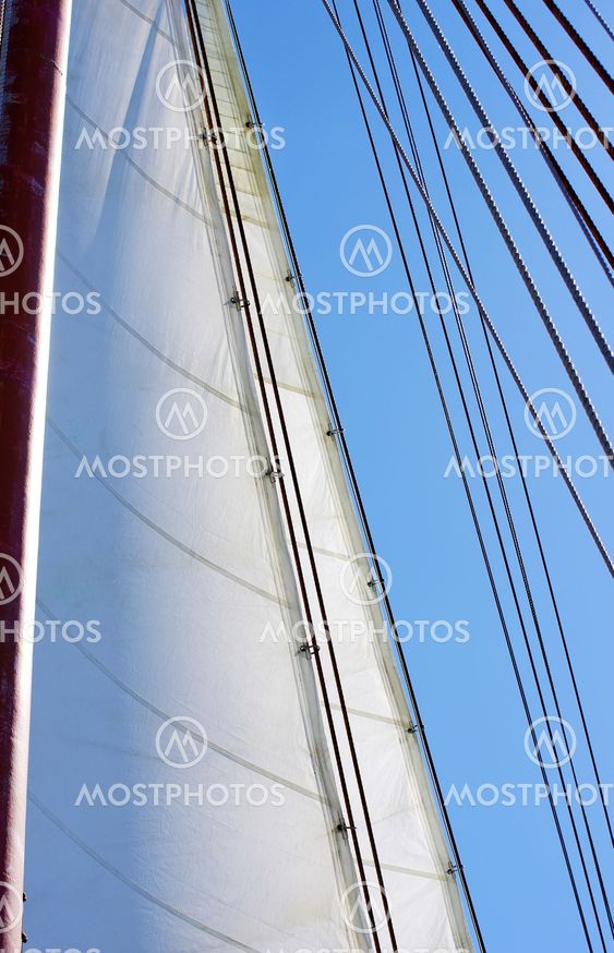 white sails of yachts and blue sky