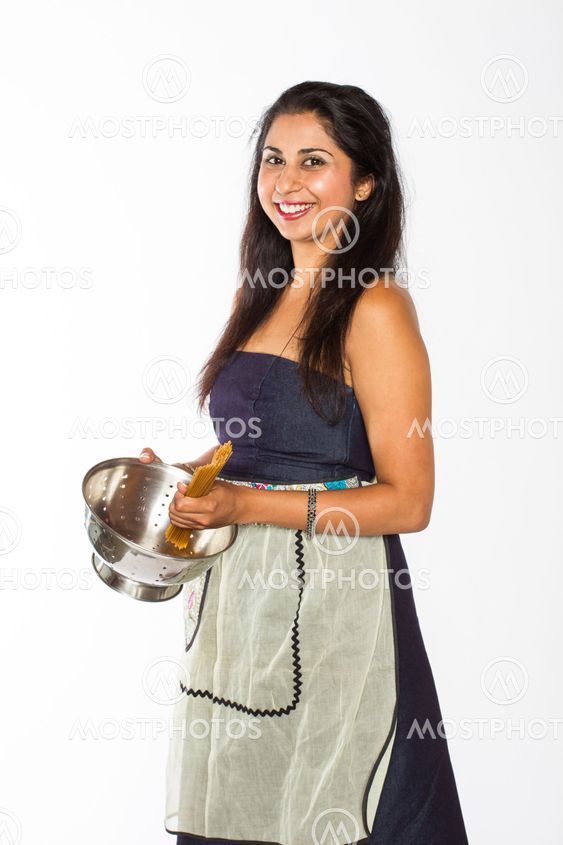 Smiling Indian Woman with Pasta