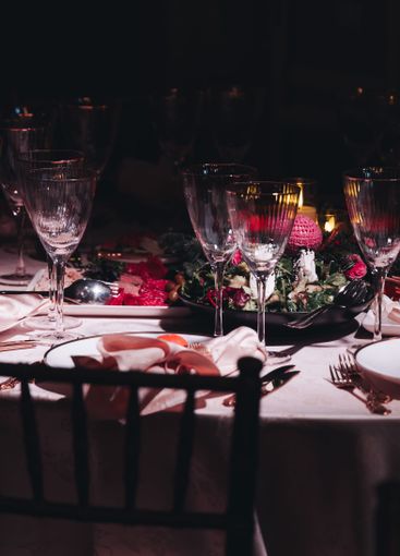 Beautiful table decoration for luxury  event in pink and...