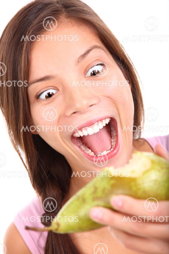 Funny fruit eating