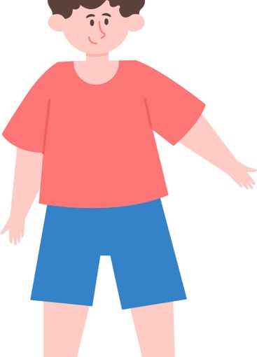 Full length vector illustration of a smiling young boy...