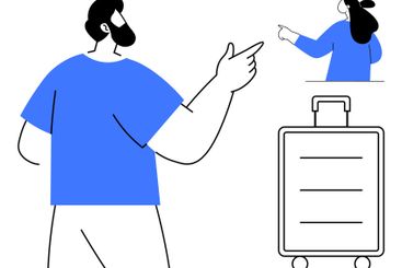 Direction Seeking Individuals and Travel Concept with a...