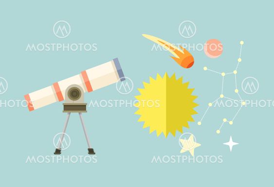 Telescope, Celestial Bodies onstellation sun