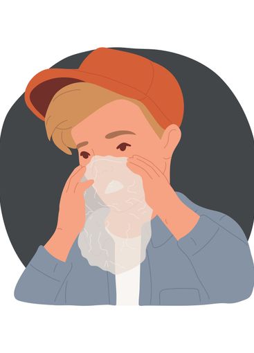 Inhalants isolated cartoon vector illustration.