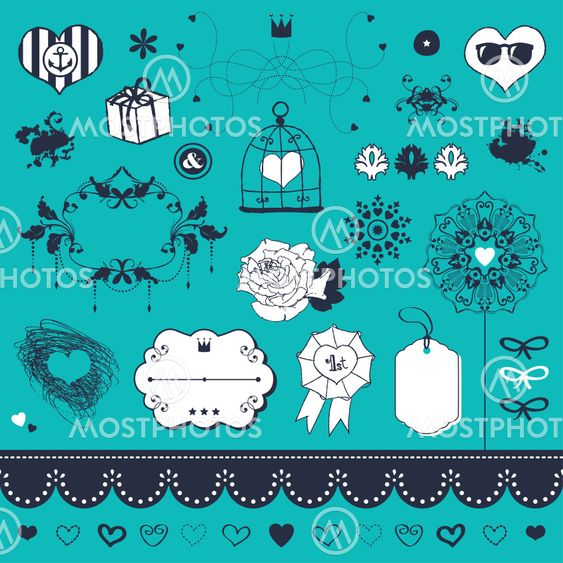 Set of hand drawn elements