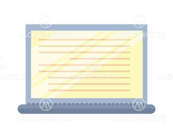Laptop Vector Illustration in Flat Design.