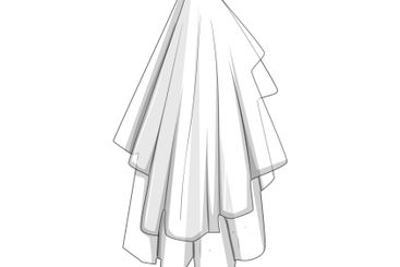 romantic veil bridal cartoon vector illustration