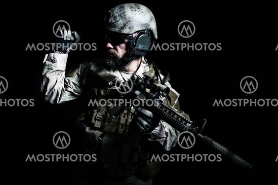 Bearded special forces soldier