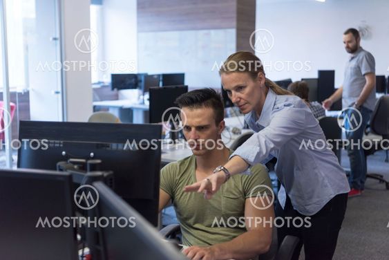 business couple at office
