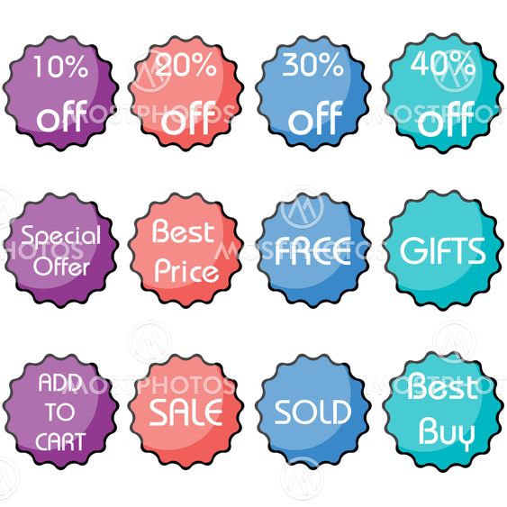 set of discount icon