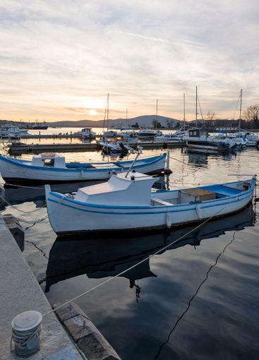 Sunset view of the port of Sozopol, Bulgaria