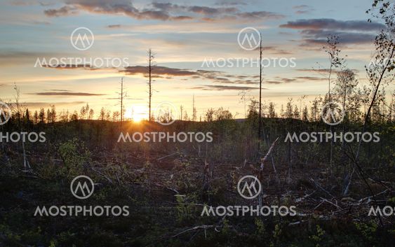 High dynamic range image of sunset in Sweden