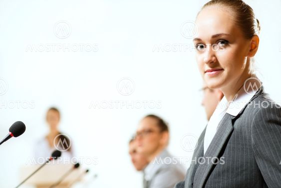 group of businessmen at the presentation
