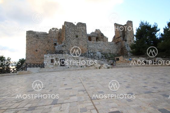 Detail of the fortress, Ajloun, Jordan. Arab and crusaders fort.
