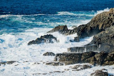 Rocky shore at Malin Head, Ireland's northernmost point,...