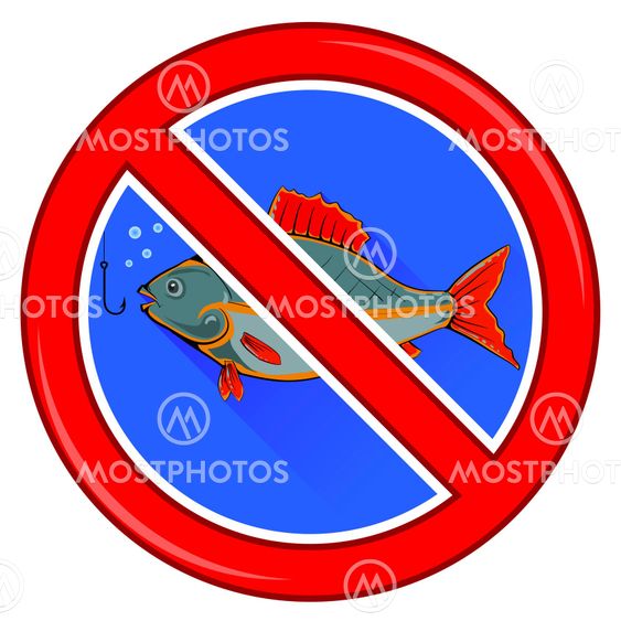 Fishing Prohibited Sign Isolated