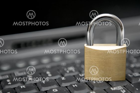 Padlock on Laptop