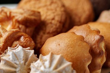 Freshly baked cookies and pastries arranged on a plate...