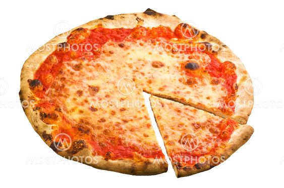 Italian pizza on the white background
