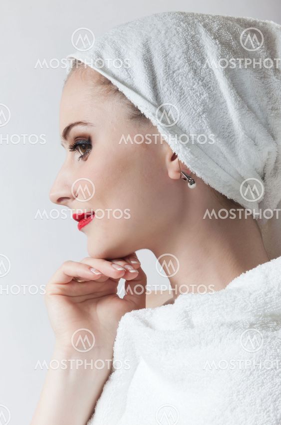 Portrait of a beautiful young girl in profile