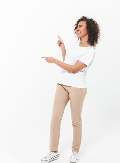 Full length of a happy young african woman