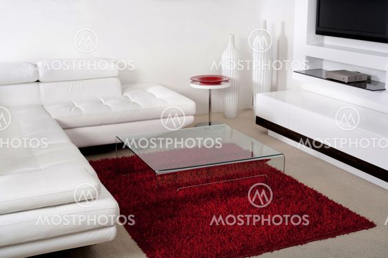 Leather couch in modern living room