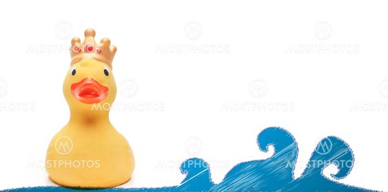 Crowned yellow rubber duck