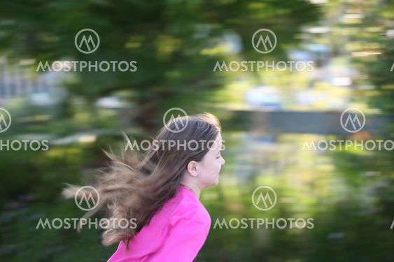 Young girl in motion