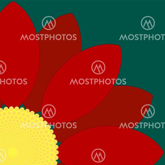 Red Flower Quarter Icon