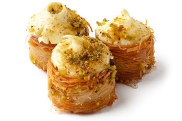 Delicious traditional dessert made with shredded pastry...