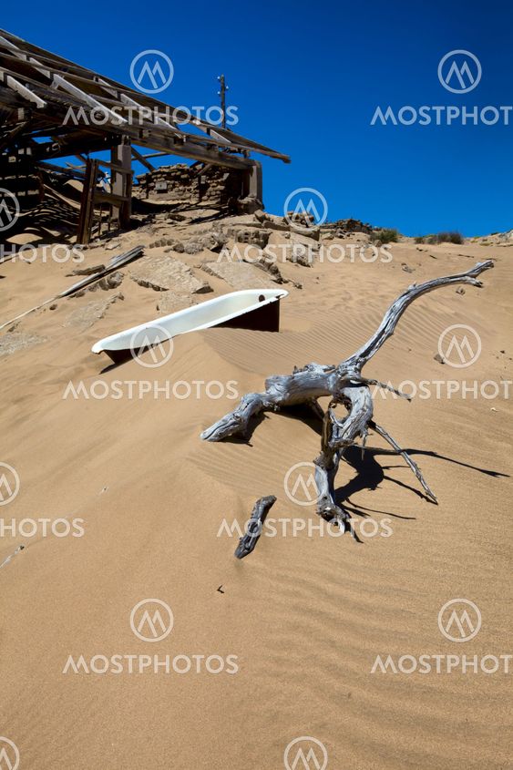 bath on a dune at kolmanskop's ghost town namibia