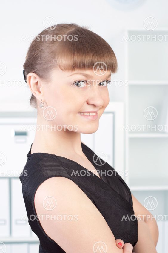 woman works in the office