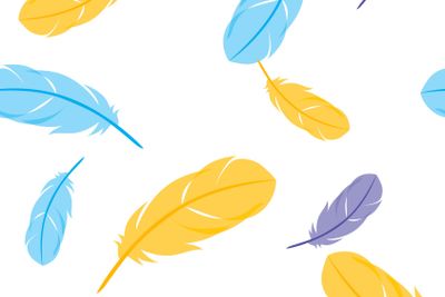 Vector seamless pattern with feathers. Vector illustration 