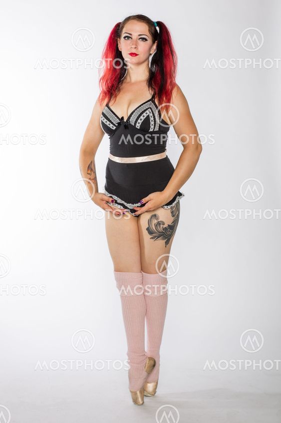 Somber Punk Girl in Ballet Pose