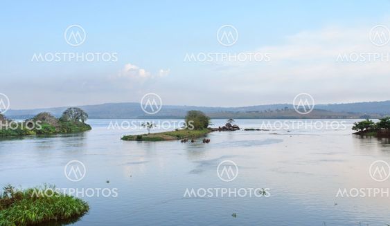 near River Nile source in Africa
