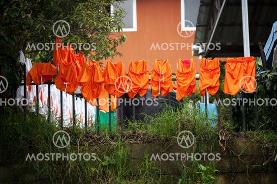 Soccer uniforms drying on the line in Costa Rica