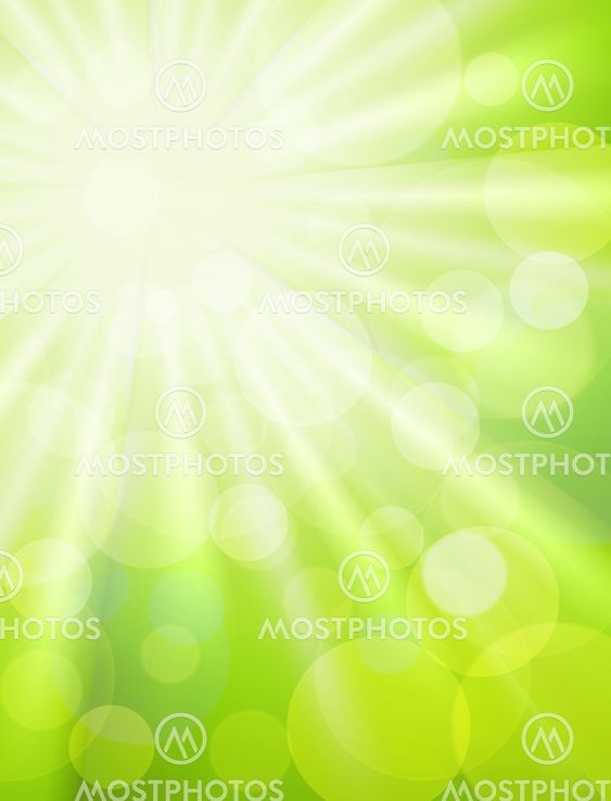 Green bokeh with sun rise