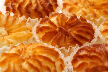 Deliciously baked pastry shells arranged on a platter...