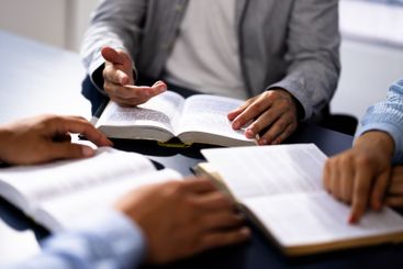 Christian Preacher Leads Bible Study With Friends,...