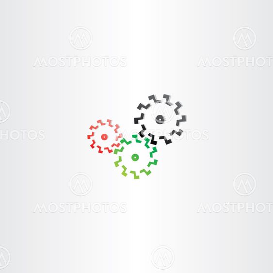 color cogs mechanic gears icon