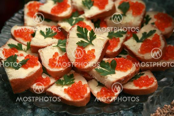 sandwiches with caviar
