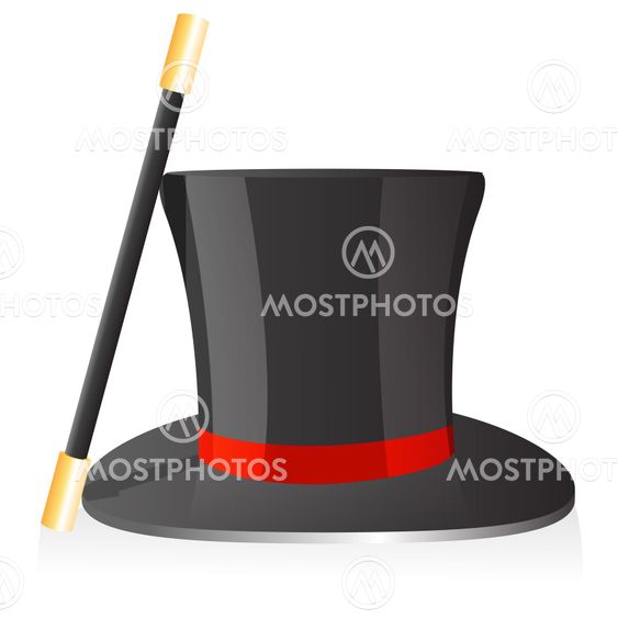 magic hat and wand